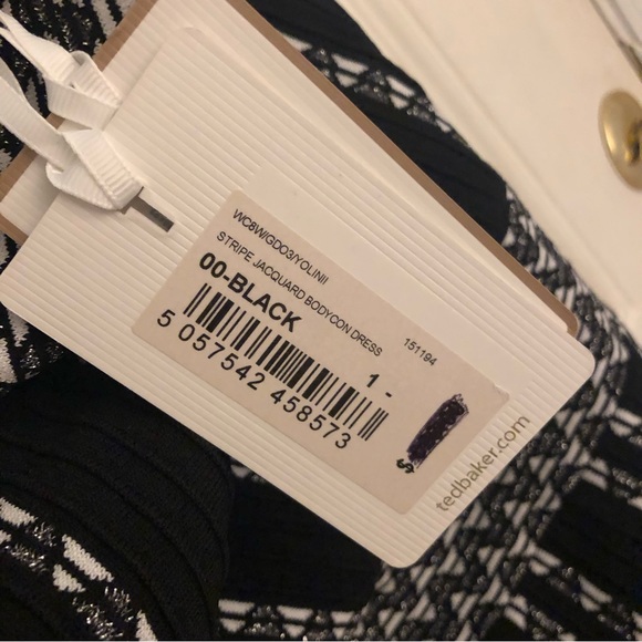 NWT Ted Baker Yolinii Bardot Off-the-Shoulders Bodycon Dress TB 1 - Picture 7 of 13